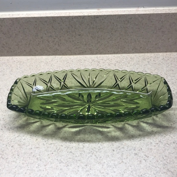 Art | Vintage Hazel Atlas Ware Presscut Avacado Green Oblong Serving ...